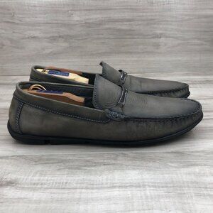 Hitz Driving Loafers Mens EU 45 Gray Leather Hosebit Slip On Shoes